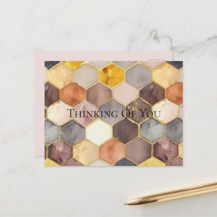 Glam Honey Comb Blush Champagne Abstrakt Postkarte