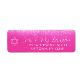 Glam Hot Pink Bat Mitzvah Rücksendeadresse