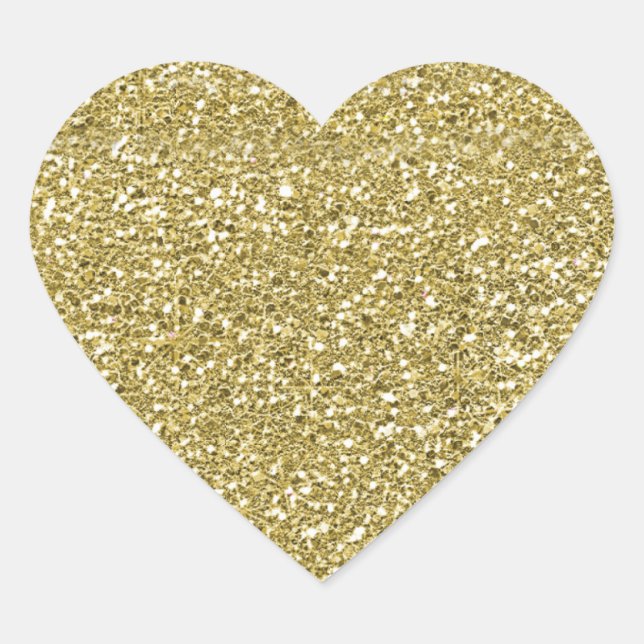 Glam Imitate Gold Glitzer Herz-Aufkleber (Vorderseite)
