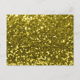 Glam Imitate Gold Glitzer Sparkor Print Postkarte