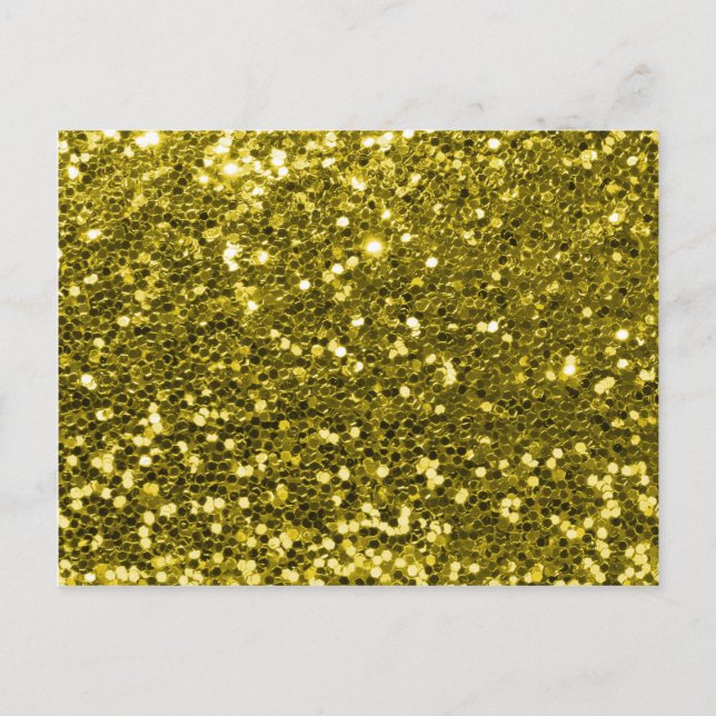 Glam Imitate Gold Glitzer Sparkor Print Postkarte (Vorderseite)