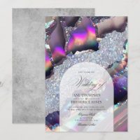 Glam Imitats Holographic Agate Marble Geode Weddin
