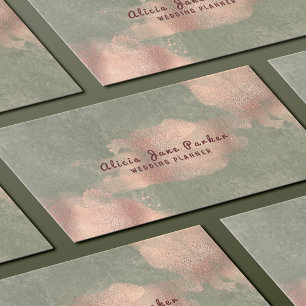 Glam Imitats Rose Gold Kupferfolie Hochzeitsplan Visitenkarte