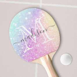 Glam Iridescent Glitzer Personalisiert farbig Tischtennis Schläger