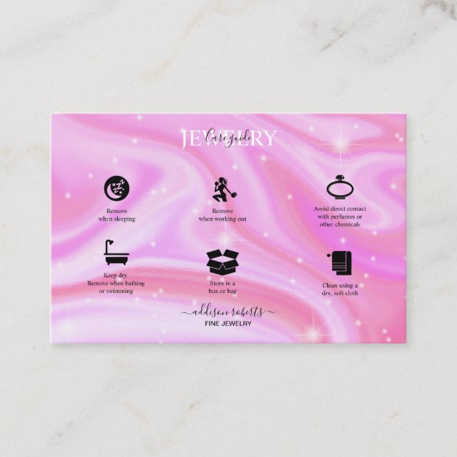 Glam Iridescent Green Holographic Juwelary Care Bu Visitenkarte (Vorderseite)