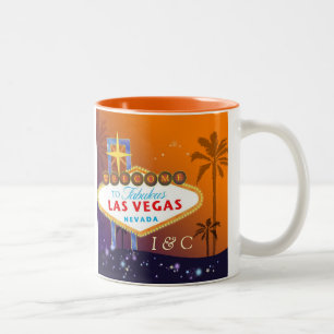 Glam Las Vegas Mit Monogramm Wedding Zweifarbige Tasse