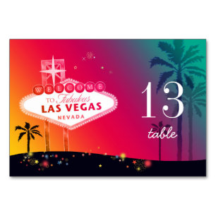 Glam Las Vegas Wedding Tischnummer Card
