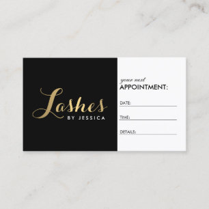 Glam Lashes Skript Text Gold/Schwarz Termin