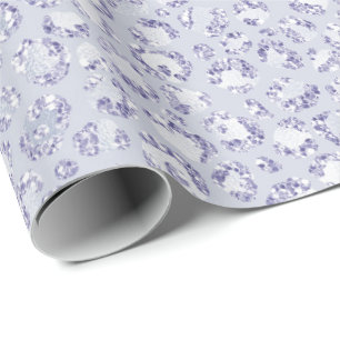 Glam Lavender Lilac Lila Leopard Print Glitzer   Geschenkpapier