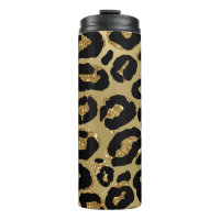*~* Glam LEOPARD GOLD Glitzer Thermal Tumbler