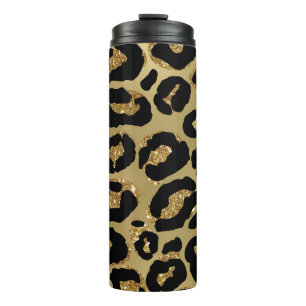 *~* Glam LEOPARD GOLD Glitzer Thermal Tumbler Thermosbecher
