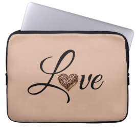Glam Leopard Heart Love Design Laptopschutzhülle