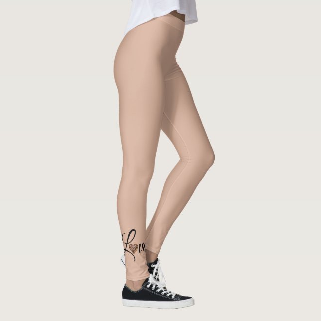Glam Leopard Herz Liebe Design Leggings (Rechts)