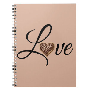 Glam Leopard Herz Liebe Design Notizblock