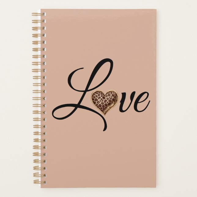 Glam Leopard Herz Liebe Design Planer (Vorderseite)
