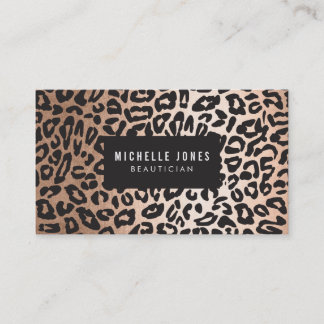 Glam Leopard Print Stylist Salon Business Cards Visitenkarte