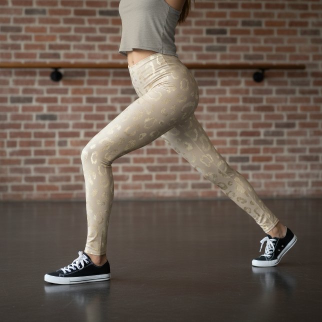 Glam Leopard Spot Pattern Safari Gold ID1154 Leggings (Von Creator hochgeladen)
