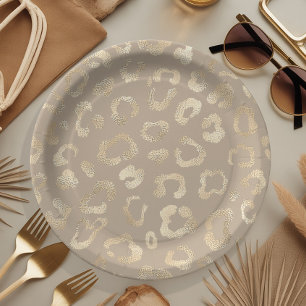 Glam Leopard Spot Pattern Safari Gold ID1154 Pappteller
