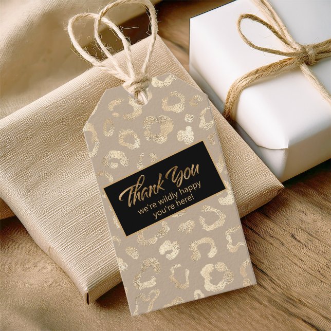 Glam Leopard Spot Safari Danke Gold ID1154 Geschenkanhänger (Von Creator hochgeladen)