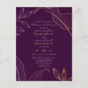 Glam Lila Delicate Buds Subtile Probe Abendessen Einladungspostkarte