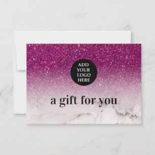 Glam Lila Glitzer Ombre Marble laden Sie Ihr Logo