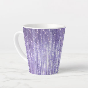 Glam Lila Lavender Tinsel Streifen Weihnachten Milchtasse