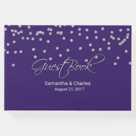 Glam Lila mit Diamonds Wedding Guest Book Gästebuch