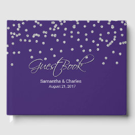 Glam Lila mit Diamonds Wedding Guest Book Gästebuch