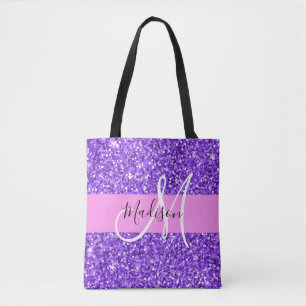 Glam Lila & Pink Glitzer Sparkone Monogramm Name
