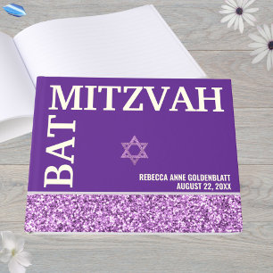 Glam Lila Star von David Bat Mitzvah Gold Gästebuch