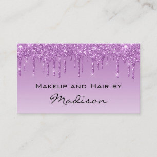 Glam Lilac Lila Glitzer Tropfen Makeup Künstler Visitenkarte