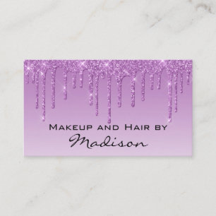 Glam Lilac Lila Glitzer Tropfen Makeup Künstler Visitenkarte
