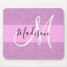 Glam Lilac Metallic Pink Honeycomb Monogram Name