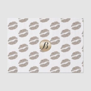 Glam Lips Kuss Glamour Chic Monogram Moderne Party Seidenpapier