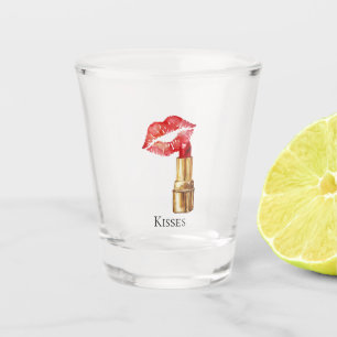 Glam Lips roter Lippenstift Kuss Schnapsglas