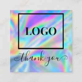 Glam Logo Imitate Holographic Vielen Dank Quadratische Visitenkarte