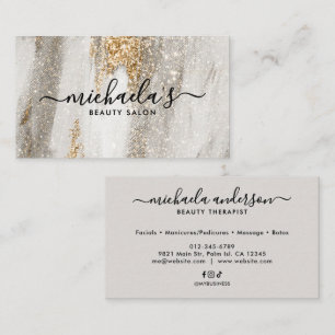 Glam Luxe Falsches Gold Glitter Elegante Schrift Visitenkarte
