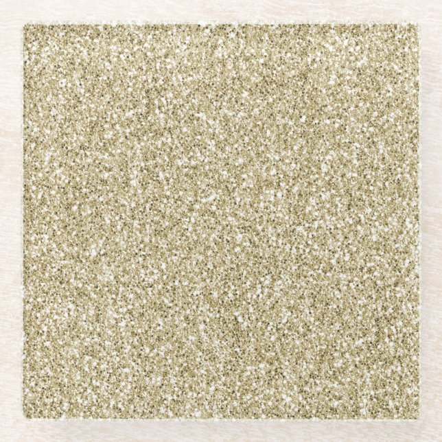 Glam Luxe Gold Glitzer       Glasuntersetzer (Vorderseite)