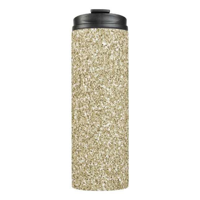 Glam Luxe Gold Glitzer            Thermosbecher (Vorderseite)