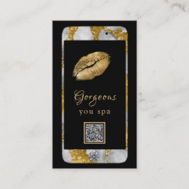 *~* Glam Luxe Handy Gold QR LOGO Foto Visitenkarte