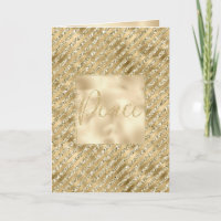 Glam Luxe Stripes Gold Glitzer Peace