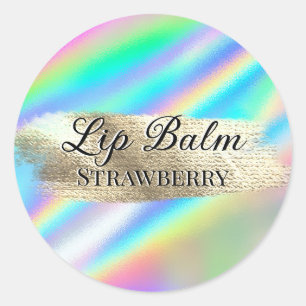 Glam Luxury Imitats Holographic Beauty Product Lab Runder Aufkleber
