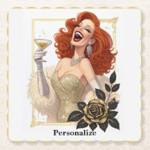 Glam Luxus Party Glamour Diva in Gold Personalisie