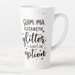 GLAM-MA Gamour Oma Glitzer immer Option FUN Milchtasse