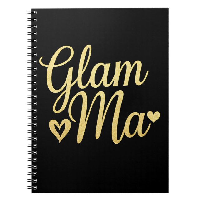 Glam Ma Heart Gold Mama Oma Muttertag Notizblock (Vorderseite)