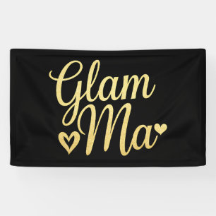 Glam Ma Herz Gold Mama Oma Muttertag Banner