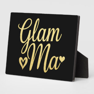 Glam Ma Herz Gold Mama Oma Muttertag Fotoplatte