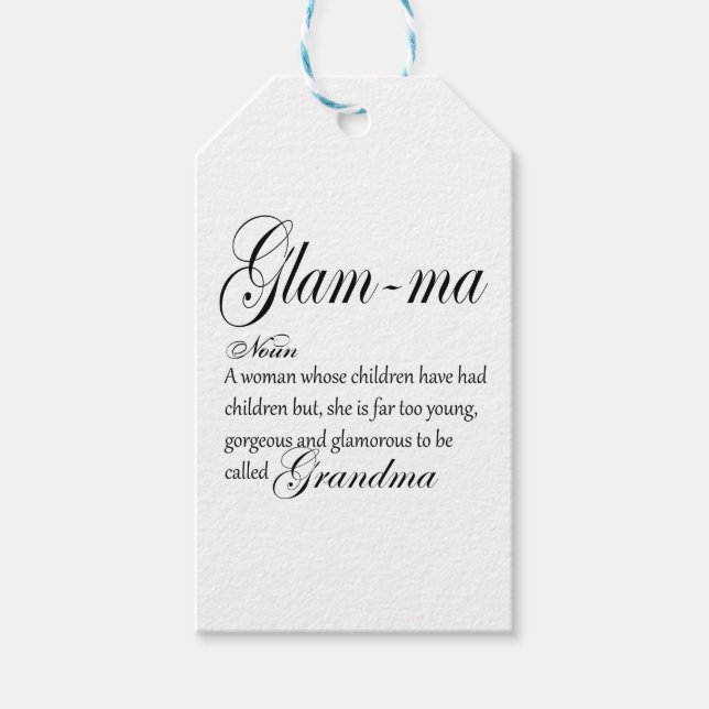 GLAM MA Oma Definition Geschenkanhänger (Vorderseite)