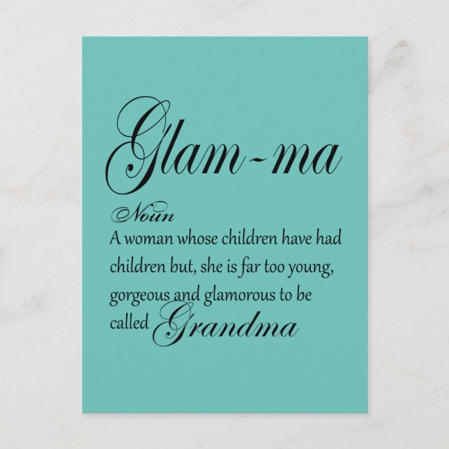 GLAM MA Oma Definition Postkarte (Vorderseite)