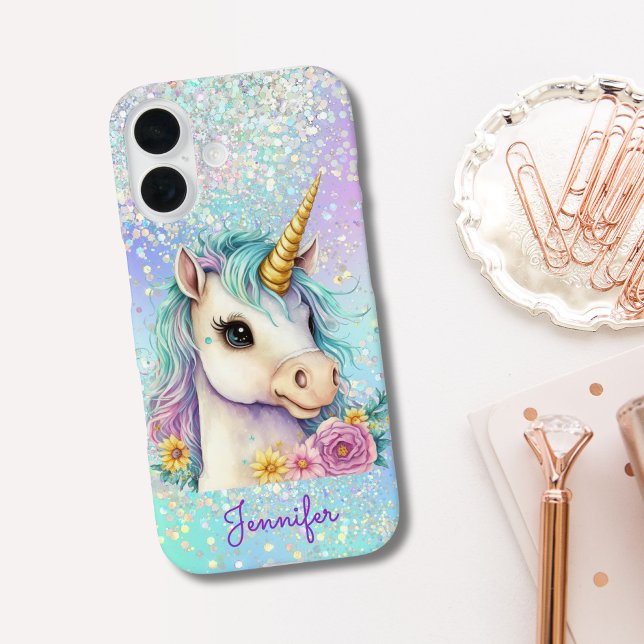 Glam Magical Unicorn Glittery Case-Mate iPhone Hülle (Von Creator hochgeladen)
